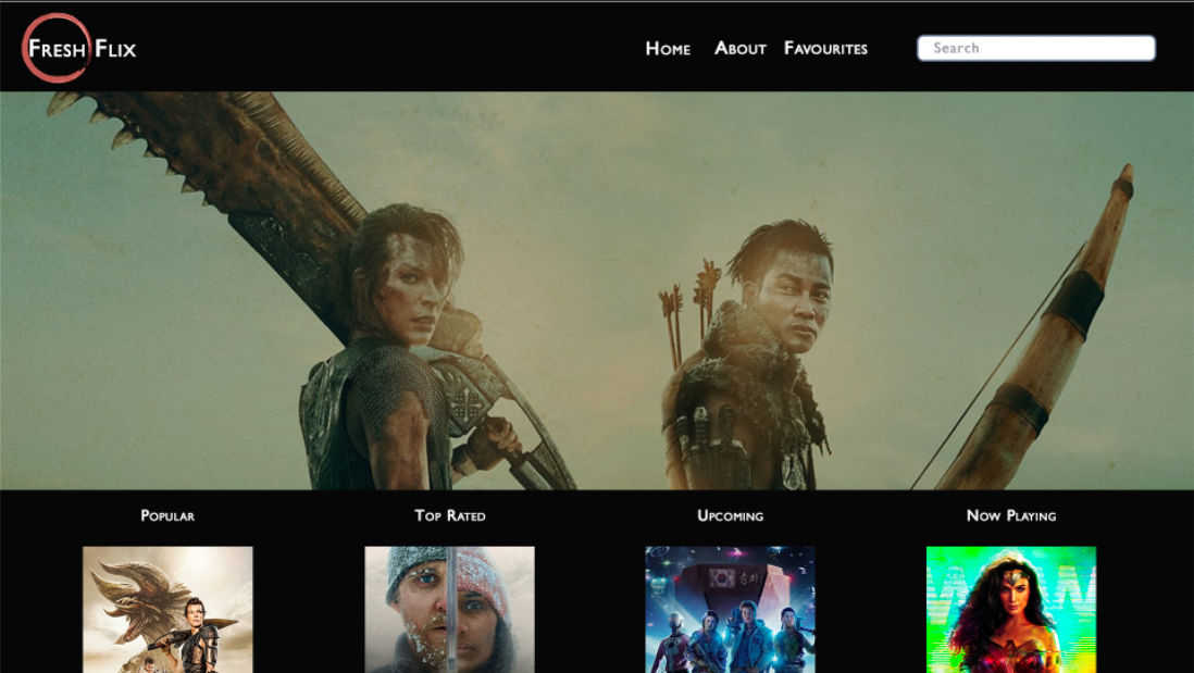 fresh flix desktop home mockup