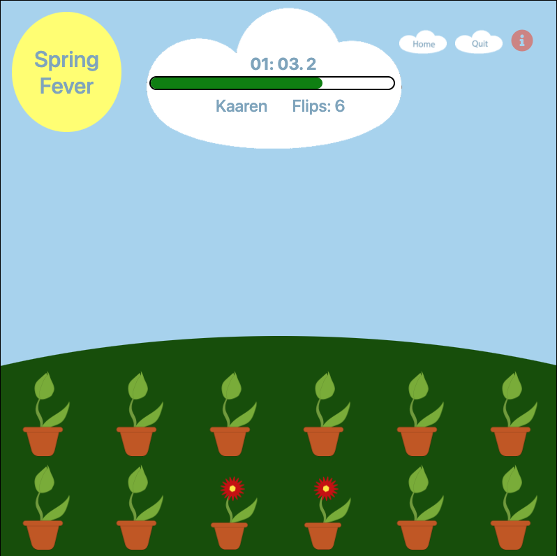 game screen of spring fever javascript game