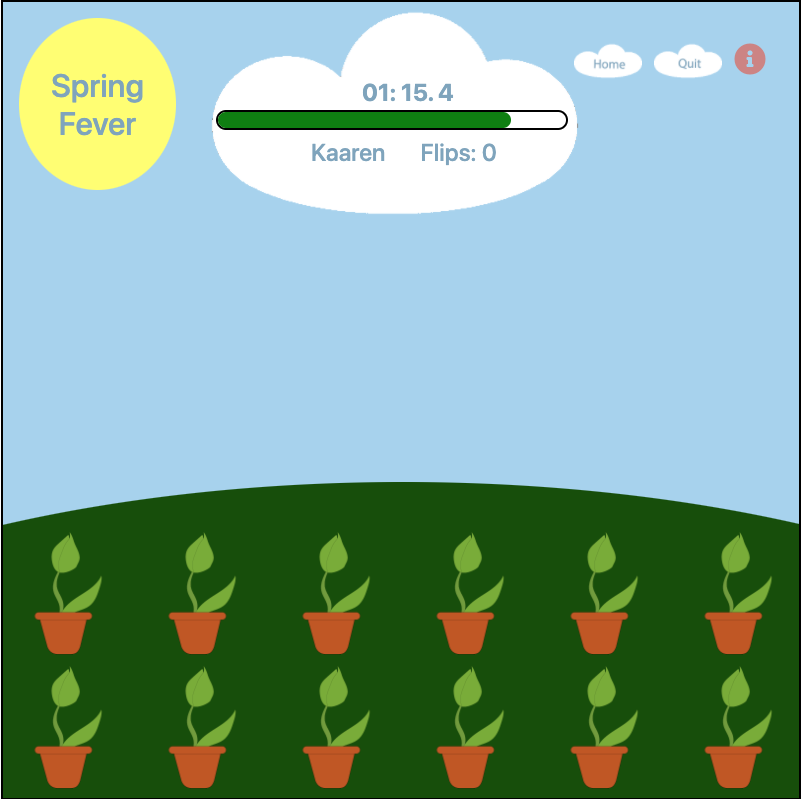 game screen of spring fever javascript game