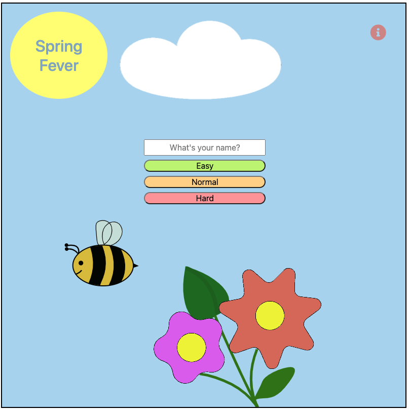 splash screen of spring fever javascript game