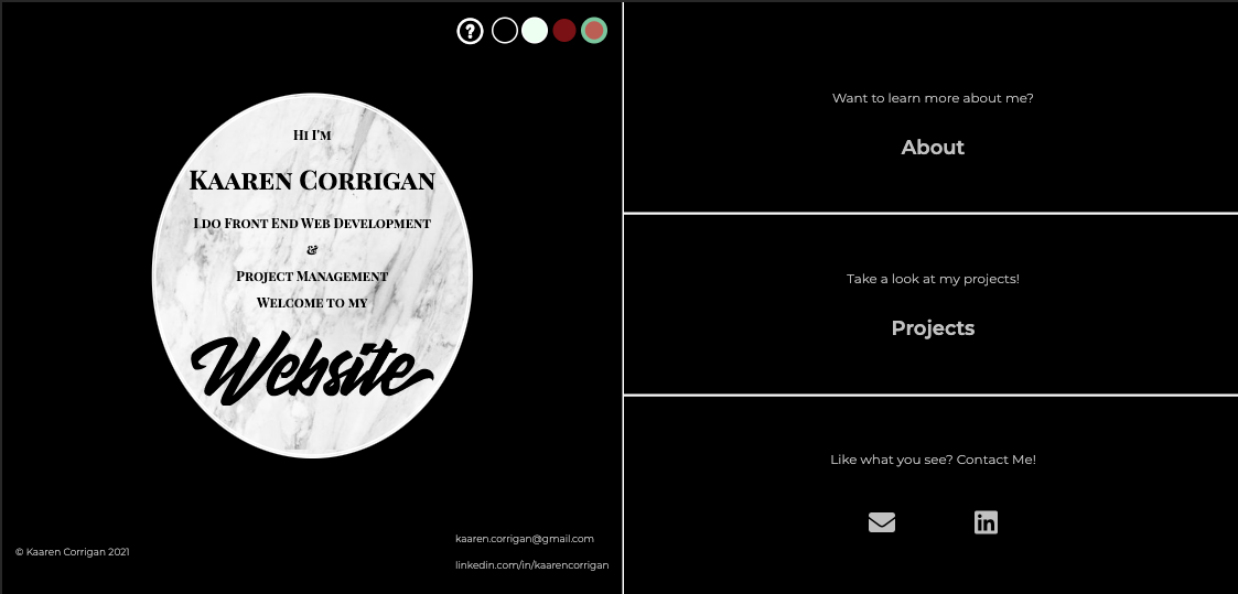 portfolio desktop home page