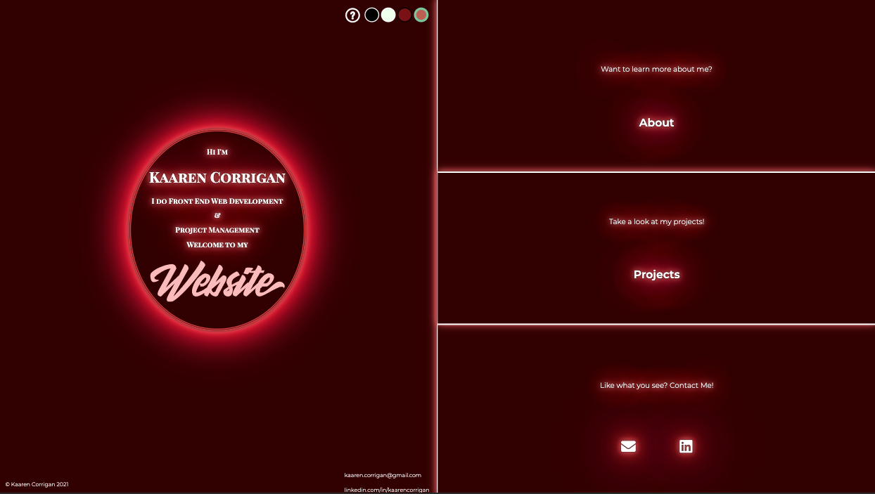 portfolio desktop red home page