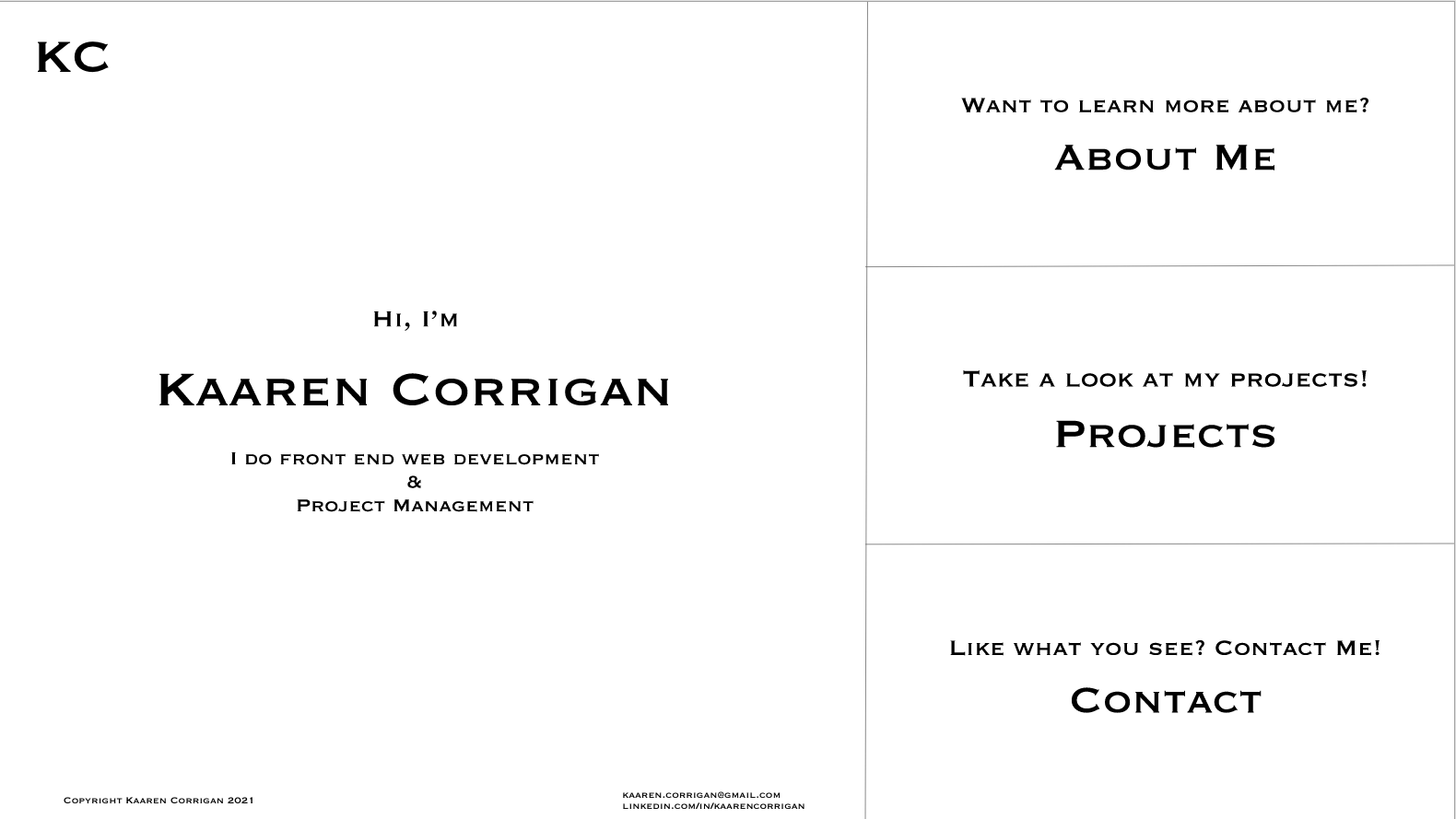 portfolio desktop wireframe of home page